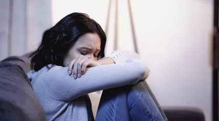 Woman in mental distress