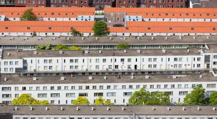Aerial view of a residential area in The Hague