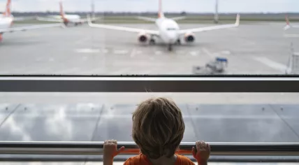 Child at an airport