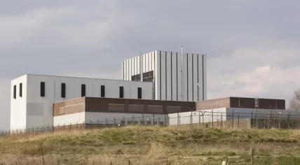 Dodewaard Nuclear Reactor, viewed from the riverbank in it's inactive state awaiting demolition, 31 March 2007