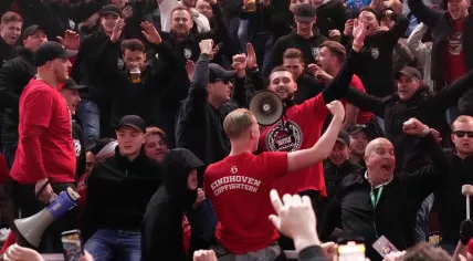 PSV celebrates KNVB Cup victory at the Philips Stadium in Eindhoven, 30 April 2023