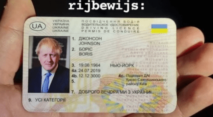 Groningen police confiscated a fake driver's license in Boris Johnson's name, 30 April 2023