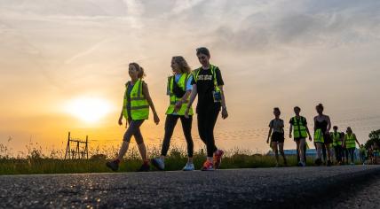 People taking part in the "Night of the Refugees"