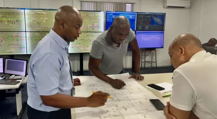Aqualectra Utility technicians trying to figure out how to restore power to almost the entire island of Curacao during a 12 hour blackout, 8 June 2023