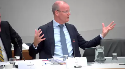 DNB president Klaas Knot during a round table discussion in the Tweede Kamer, 7 June 2023