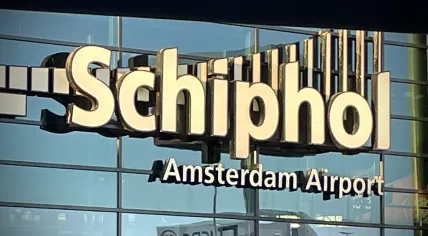 Exterior of Schiphol Airport in August 2022