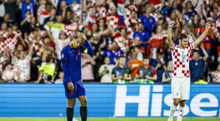Virgil van Dijk of Holland disappointed after the loss during the UEFA Nations League semi-final match between Nederland and Croatia in Feyenoord Stadium de Kuip on 14 june 2023 in Rotterdam, Netherlands