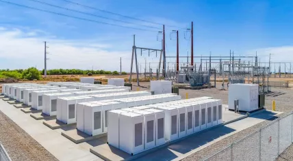Battery facility for storing renewable energy
