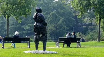 The Mama Baranka statue by sculptor Nelson Carrilho in the Vondelpark in Amsterdam