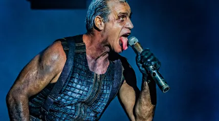 Rammstein on stage at a music festival