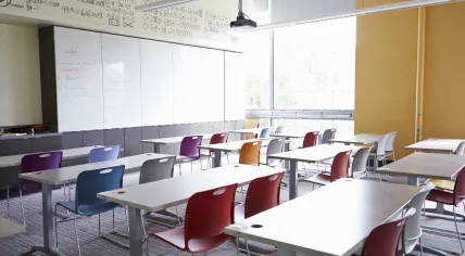 Empty classroom.