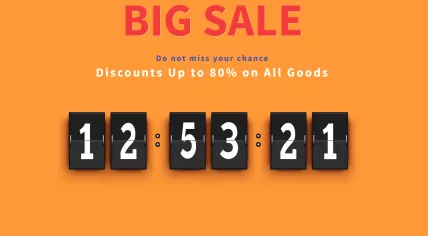 Countdown timer counting down to the end of a big sale