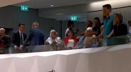 The public gallery in the Tweede Kamer was crowded during a parliamentary debate on the consequences of gas extraction in Groningen, 7 June 2023