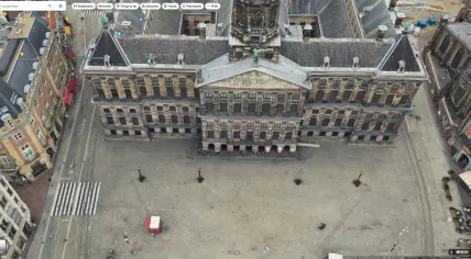 The Royal Palace on Dam Square in Amsterdam on Google's Immersive View, 13 June 2023