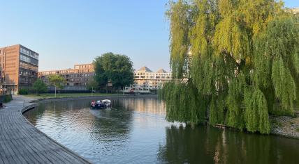 Sunny weather in Amsterdam.