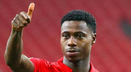 Quincy Promes gives a thumbs up as Spartak Moscow defeat Khimki 3-1 in Russian Premier League Football. 11 September 2021