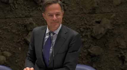 Prime Minister Mark Rutte (VVD) during a parliamentary debate on the consequences of gas extraction in Groningen, 7 June 2023