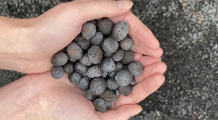 Iron pellets used as energy carrier.