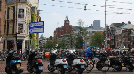 Bikes and scooters in Amsterdam