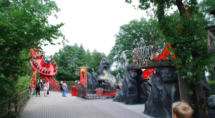 The "Dragon's Nest" ride at the amusement park Hellendoorn, July 2017.