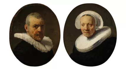 Rembrandt's portraits of Jan Willemsz. van der Pluym and Jaapgen Carels, both made in 1635