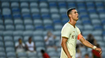  Cristiano Ronaldo of Al-Nassr in action during the pre-season friendly match between Celta Vigo and Al-Nassr on July 17, 2023 in Faro, Portugal