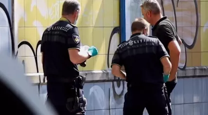 Police investigating a shooting at Bullewijk metro station in Amsterdam, 24 June 2023