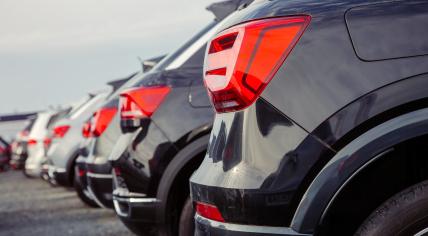 Cars lined up.