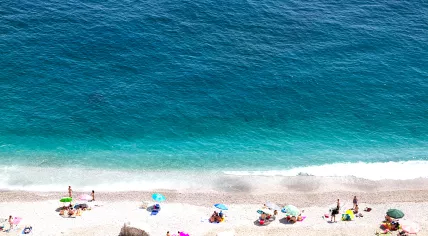 People sunbathing on a beach