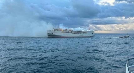 Fire aboard the Fremantle Highway cargo ship in the North Sea, 30 kilometers north of Ameland, 26 July 2023