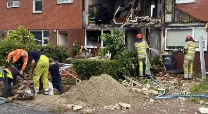 A gas explosion destroyed three homes on Hardewijkstraat in Lelystad, 29 July 2023