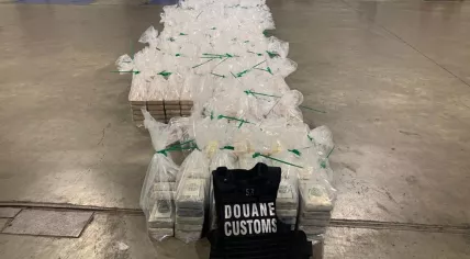 A portion of a 1,500-kilogram batch of cocaine found at the Vlissingen port on July 5, 2023