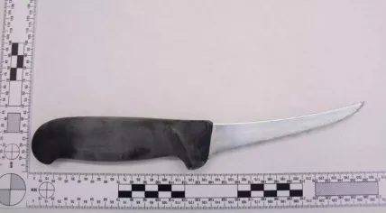 A Victorinox boning knife believed to be used in the 2003 murder of Jody, a transgender sex worker found dead in Amsterdam