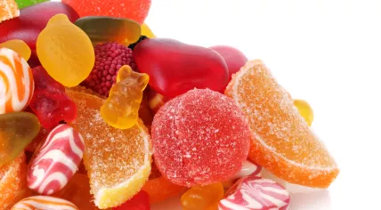 Jelly candies on a white background