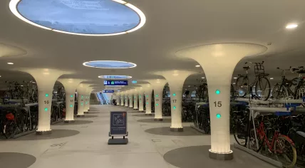 An underground parking for bicycles near the Amsterdam Central Station, March 2023
