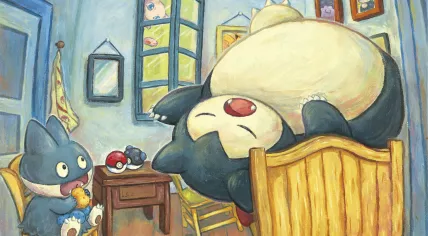 Pokémon x Van Gogh Museum - Snorlax en Munchlax in The Bedroom
