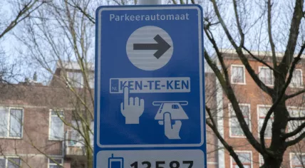 Paid parking sign in Amsterdam.