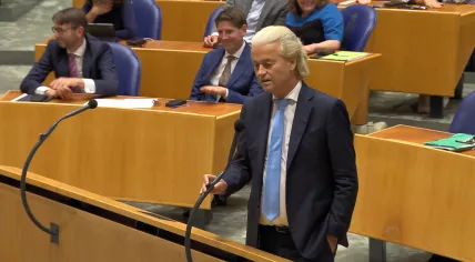 PVV leader Geert Wilders during the parliamentary debate on the national budget for 2024, 20 September 2023