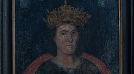 Portrait of Radboud stolen from the the former town hall of Medemblik, September 2023. 