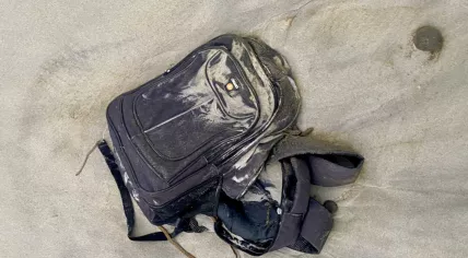 Bag found by beachcomber Maarten Brugge on the beach in Texel on October 5, 2023.