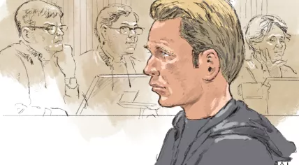 Robert W., 42, on trial for hate crimes related to the projection of anti-Semitic slogans on the Anne Frank House. 5 October 2023