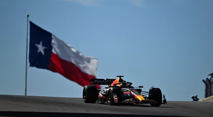 Red Bull Racing's Dutch driver Max Verstappen races during the 2023 United States Formula One Grand Prix at the Circuit of the Americas in Austin, Texas, on October 22, 2023. 