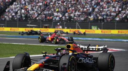 Red Bulls Max Verstappen, of Netherlands, races to the lead during the Formula One Mexico Grand Prix auto race at the Hermanos Rodriguez racetrack in Mexico City, Oct. 29 2023.