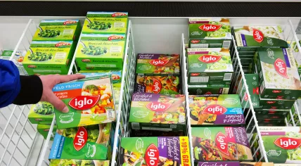 Iglo products in a supermarket in Germany