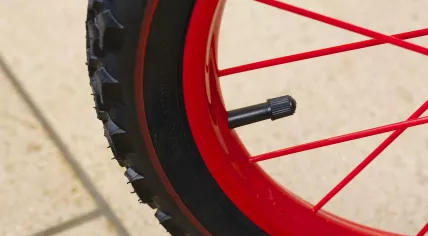 Tire valve on a child's bicycle