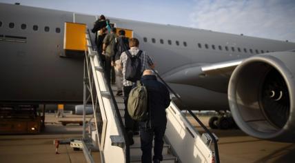 A military Airbus A330 evacuating Dutch people from the airport in Tel Aviv, Israel, 11 October 2023