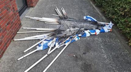 Israeli flags set on fire in Urk, 11 October 2023