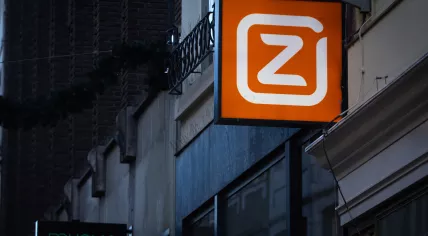 Ziggo logo on their main store in Maastricht. November 2022.