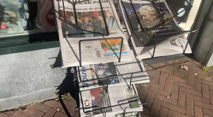 Geert Wilders on the front page of Dutch newspapers the day after his PVV won big in the 2023 parliamentary elections, 23 November 2023