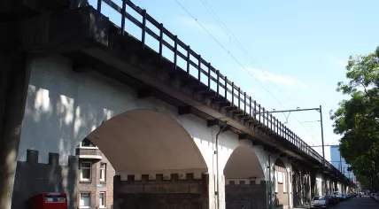 Hofbogen viaduct in Rotterdam, where the new "rooftop" park will be built.